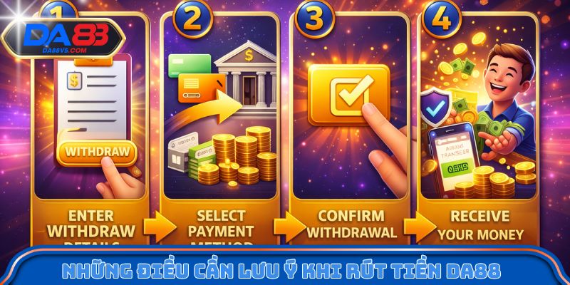 Cách Rút Tiền Da88 Thành Công - Nhận Thưởng Liền Tay 3 Những điều cần lưu ý khi rút tiền Da88 cho cược thủ
